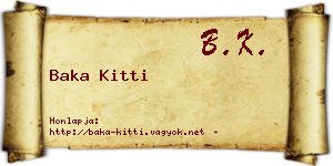 Baka Kitti névjegykártya