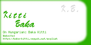 kitti baka business card